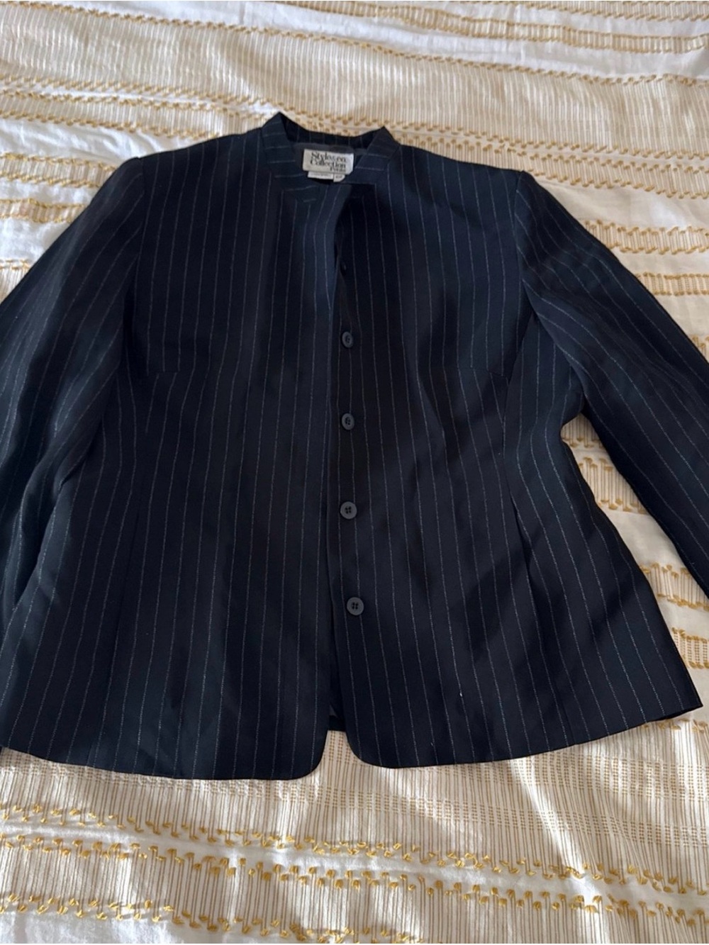 Style & Co. Petite Navy Pinstripe Women's Jacket - Size 10P